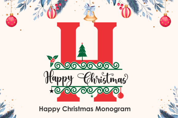 Happy Christmas Monogram Free Download